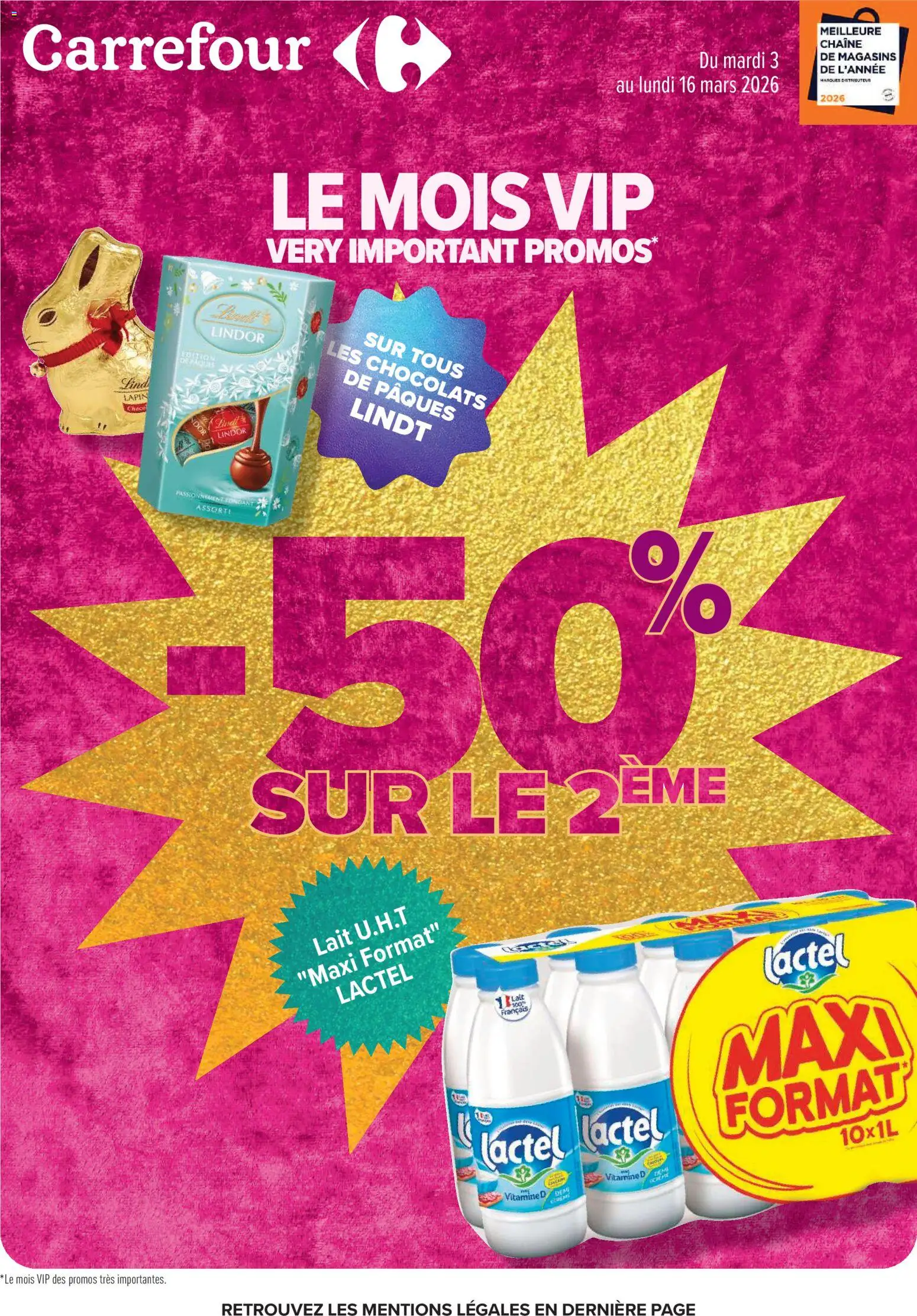 Prévisualisation de Catalogue de la semaine 10 du magasin Carrefour formulaire valide 03/03/2026 - Distributeur, Lapin, Lindt, Lait, Lindor