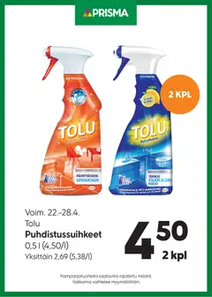 Kaupan Prisma Prisma tarjoukset Tolu esikatselu, voimassa 22/04/2026