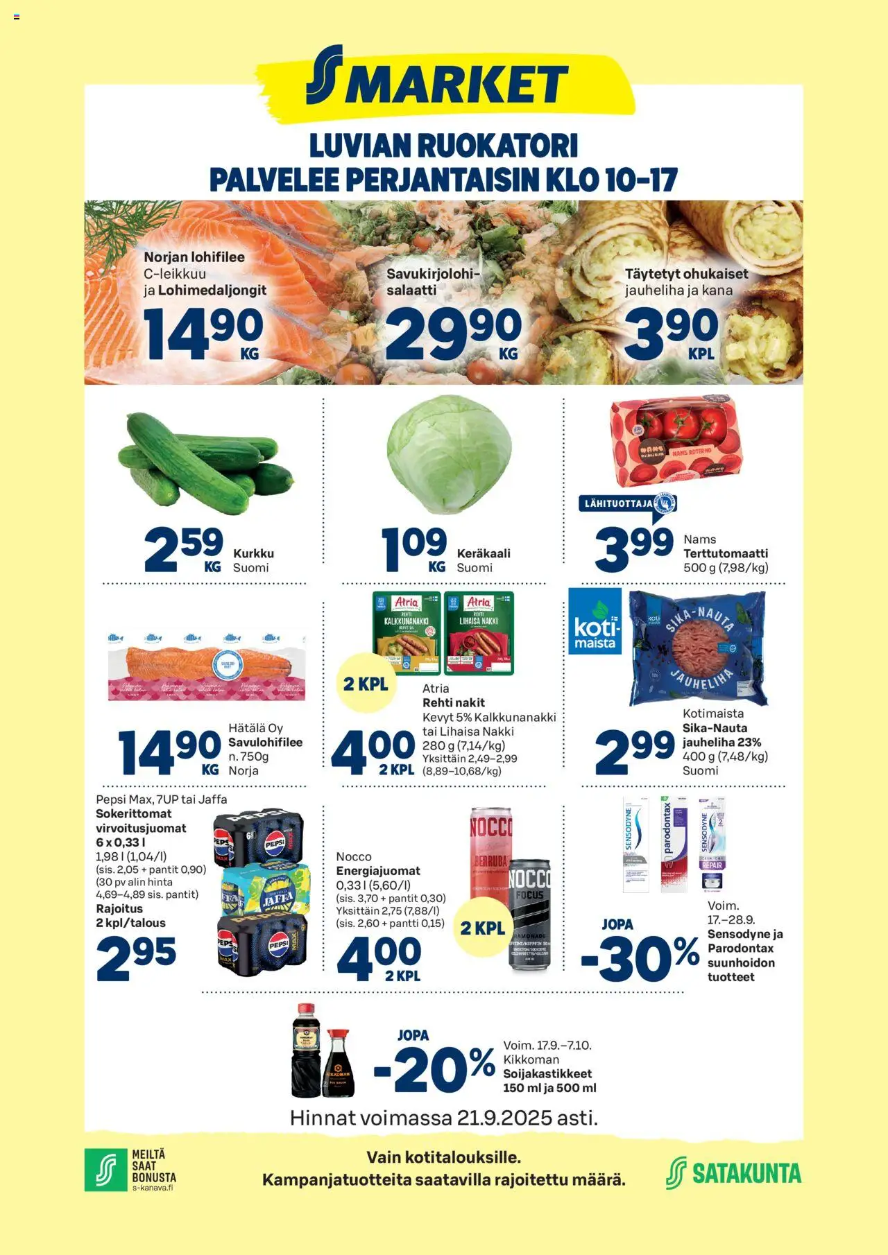 S-market-kaupan Luvia voimassa 17/09/2025 - Sivulla 1