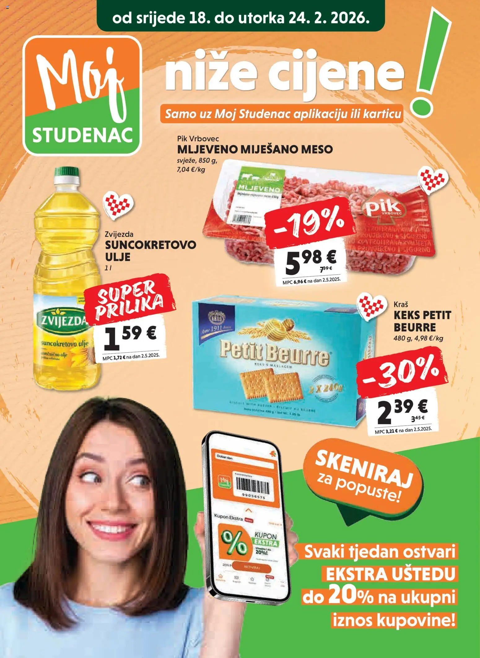 Pregled letka Moj Studenac trgovine Studenac vrijedi od 18.02.2026