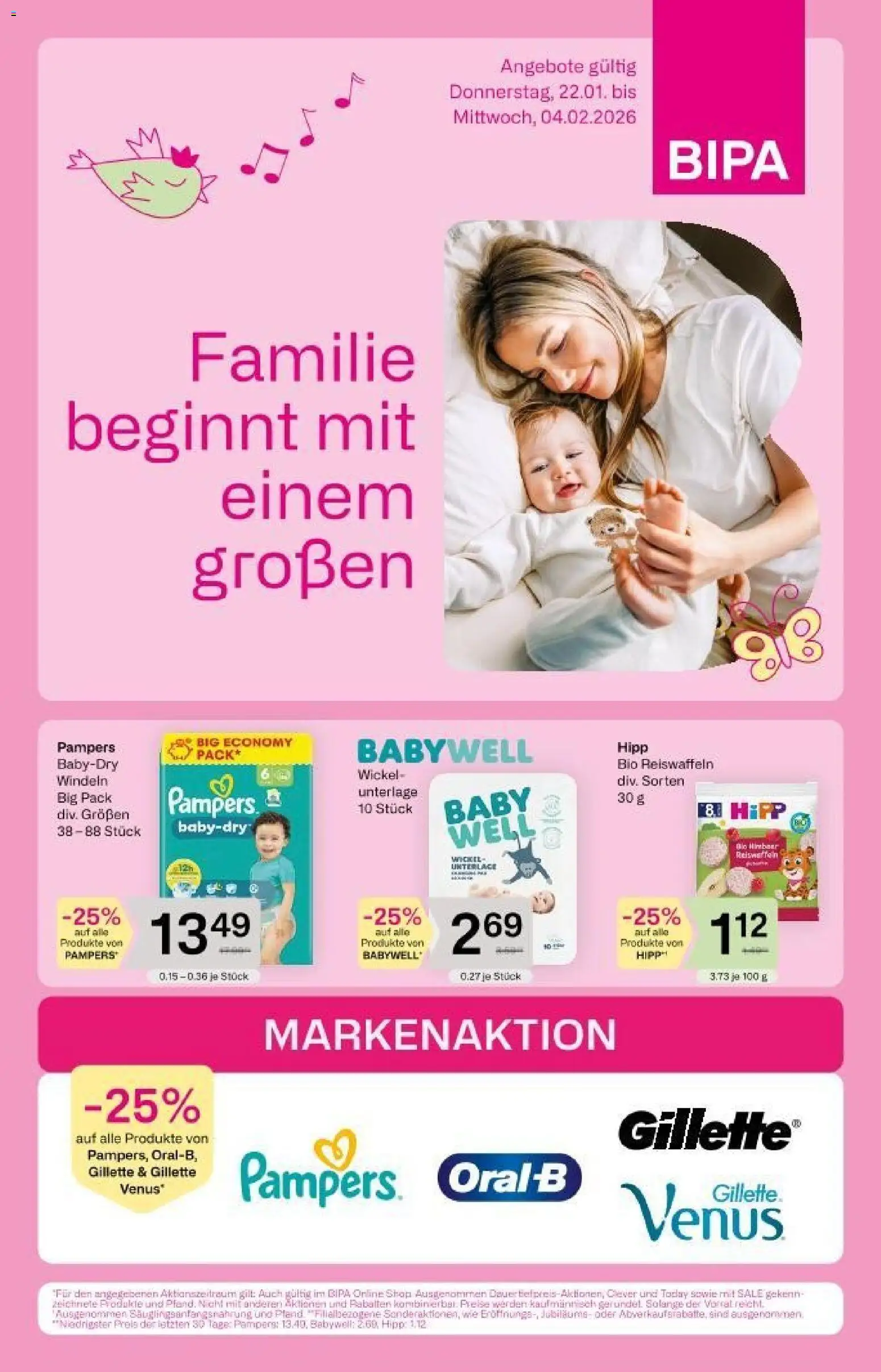 Vorschau der Angebote: Bipa Flugblatt gültig ab 22.01.2026 - Pampers, Windeln