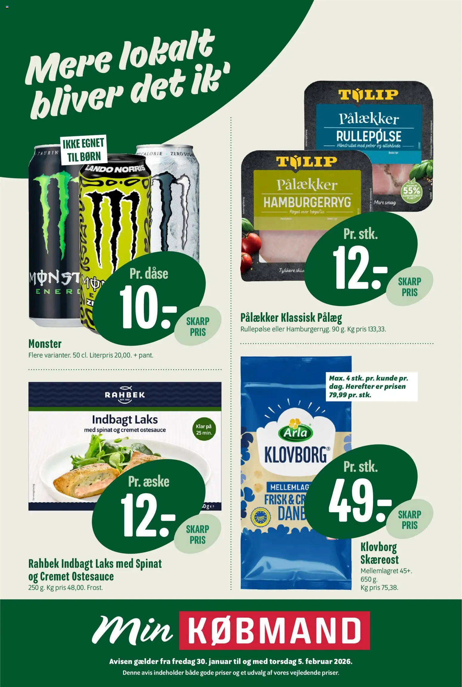 Eksempel på tilbudsavis Tilbudsavis fra butik Min Købmand gyldig fra 30/01/2026