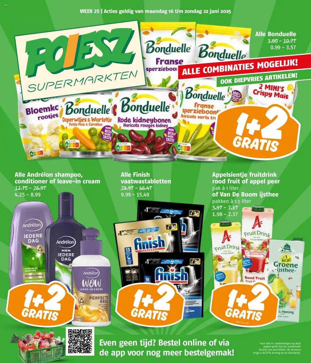 Poiesz shop Folder geldig vanaf 16-06-2025 - Paginanummer 1 - Groene ijsthee, Honing, Kan, Maïs, IJsthee, Fruit, Crème, Appel