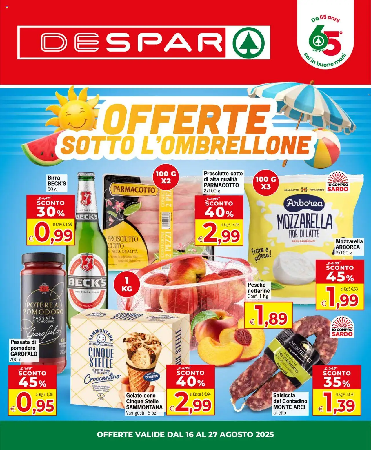 Volantino Despar valido da 16/08/2025 numero di pagina 1
