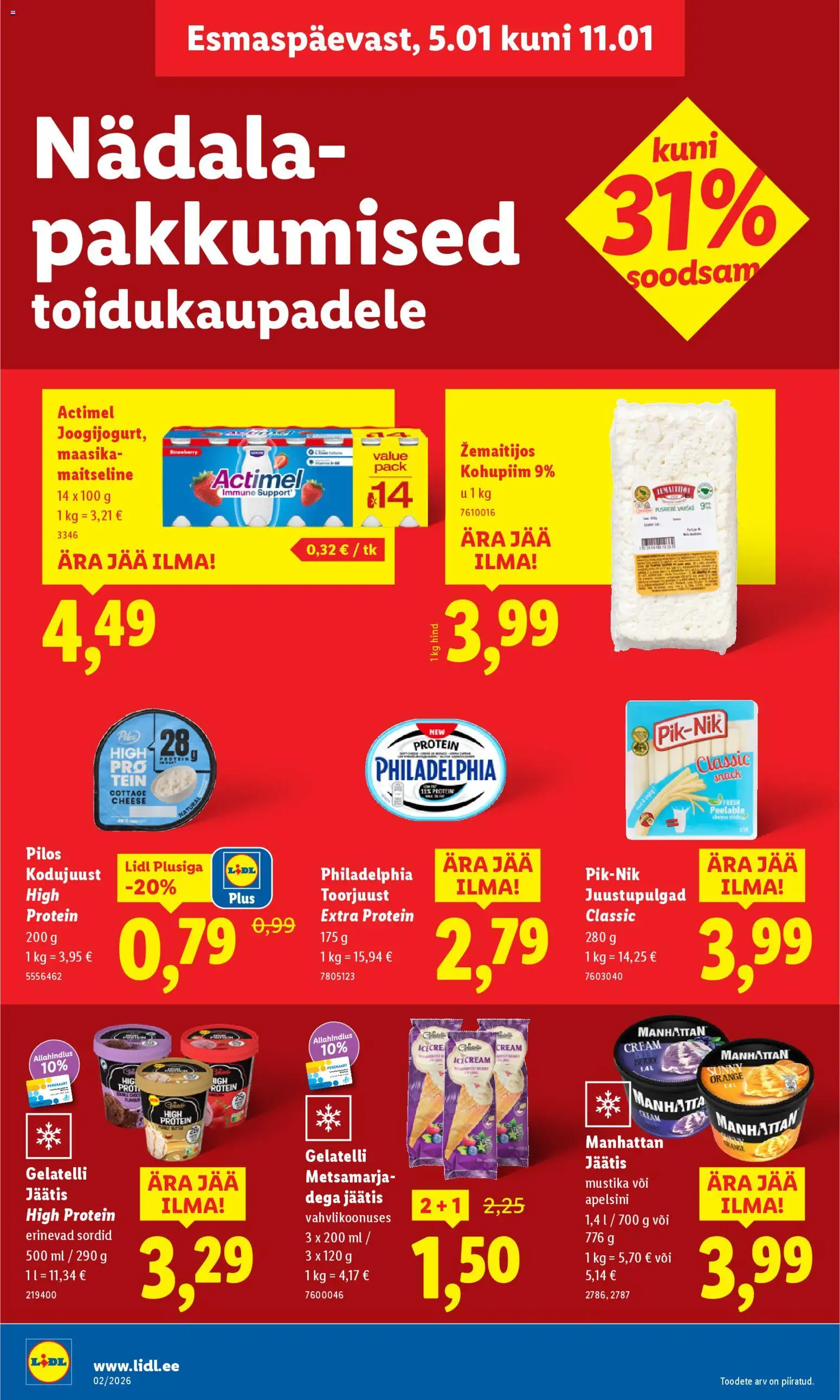 Lidl kliendilehe eelvaade alates 2026.01.05