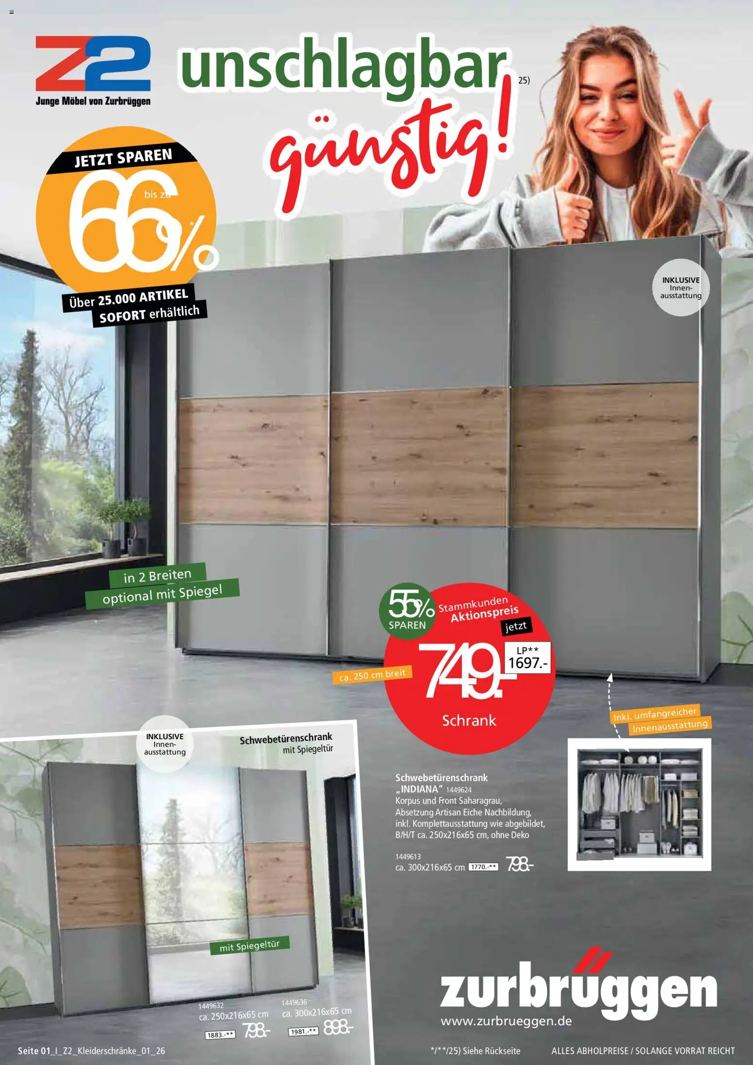 Vorschau von dem Prospekt des Geschäftes Zurbrüggen, gültig ab dem 24.01.2026 - Spiegel, Schrank, Schwebetürenschrank