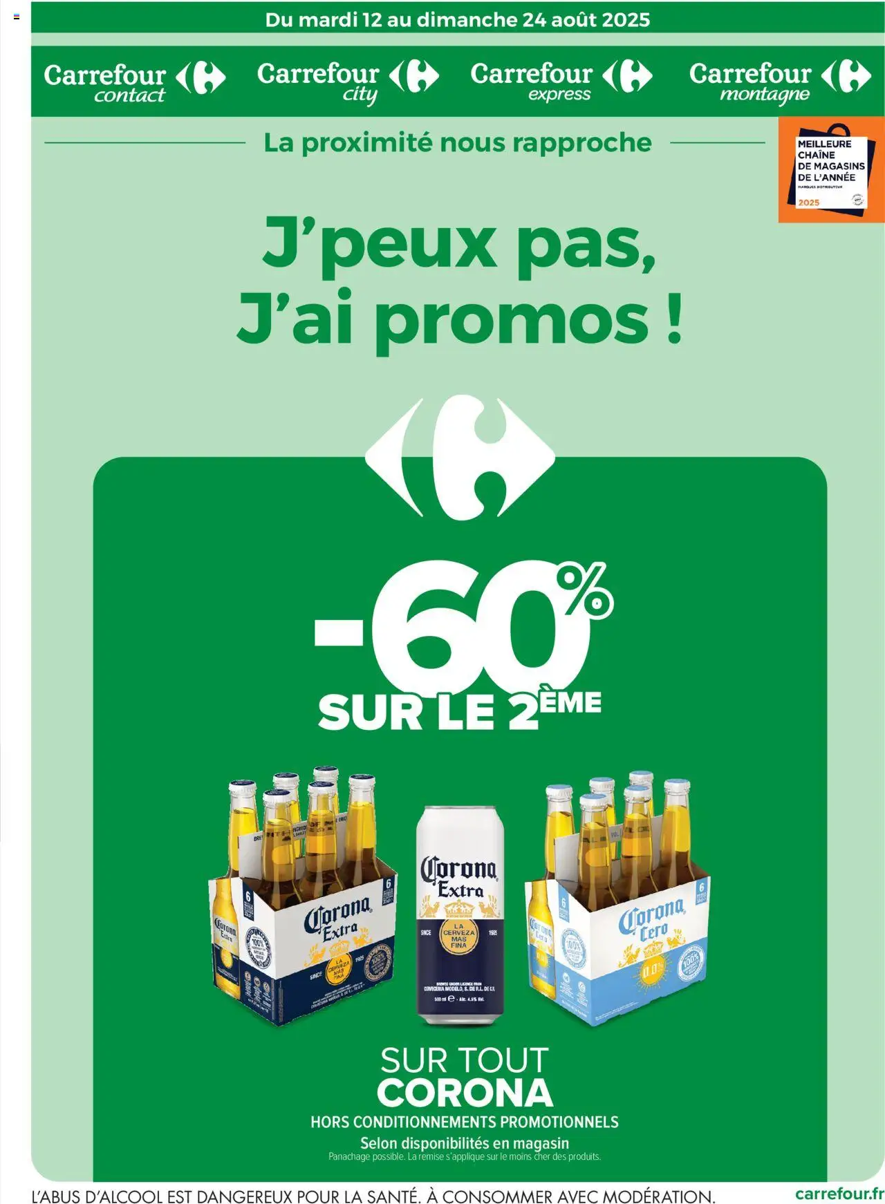 Catalogue j’peux pas j’ai promos du 12 au 24 août de la boutique Carrefour City valable du 12/08/2025 - Page numéro 1