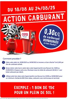 Prévisualisation de Action carburant cora Rocourt du magasin Cora formulaire valide 18/08/2025