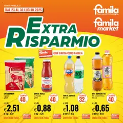 Anteprima dell'opuscolo Volantino Extra Risparmio dal negozio Famila valido da 23/07/2025