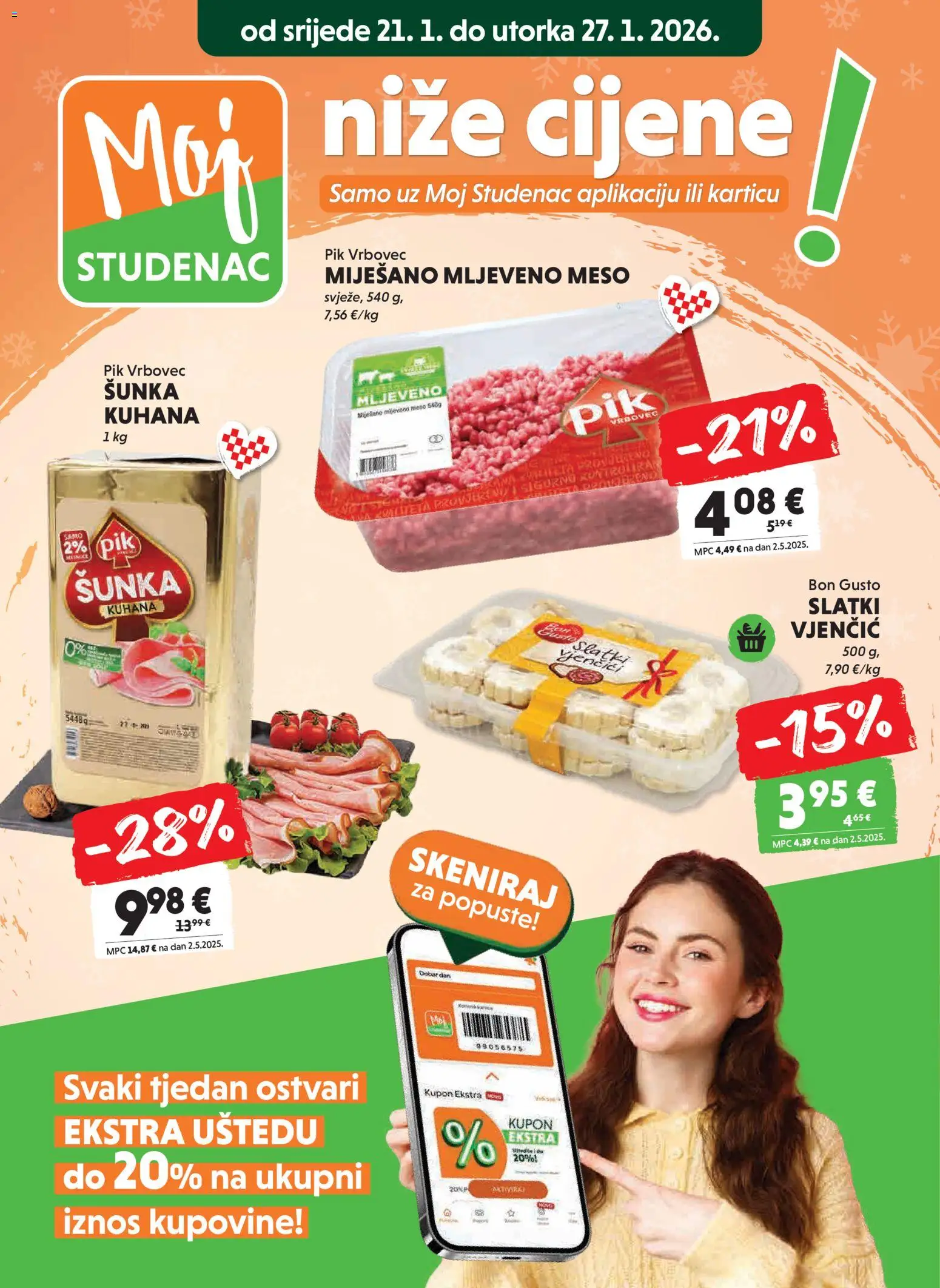 Pregled letka Moj Studenac trgovine Studenac vrijedi od 21.01.2026