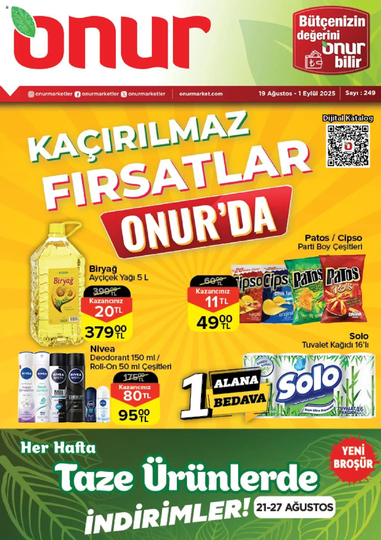 ONUR MARKET Katalog - Trakya (19 Ağustos 2025) - Indirim, Broşür - Sayfa numarası 1