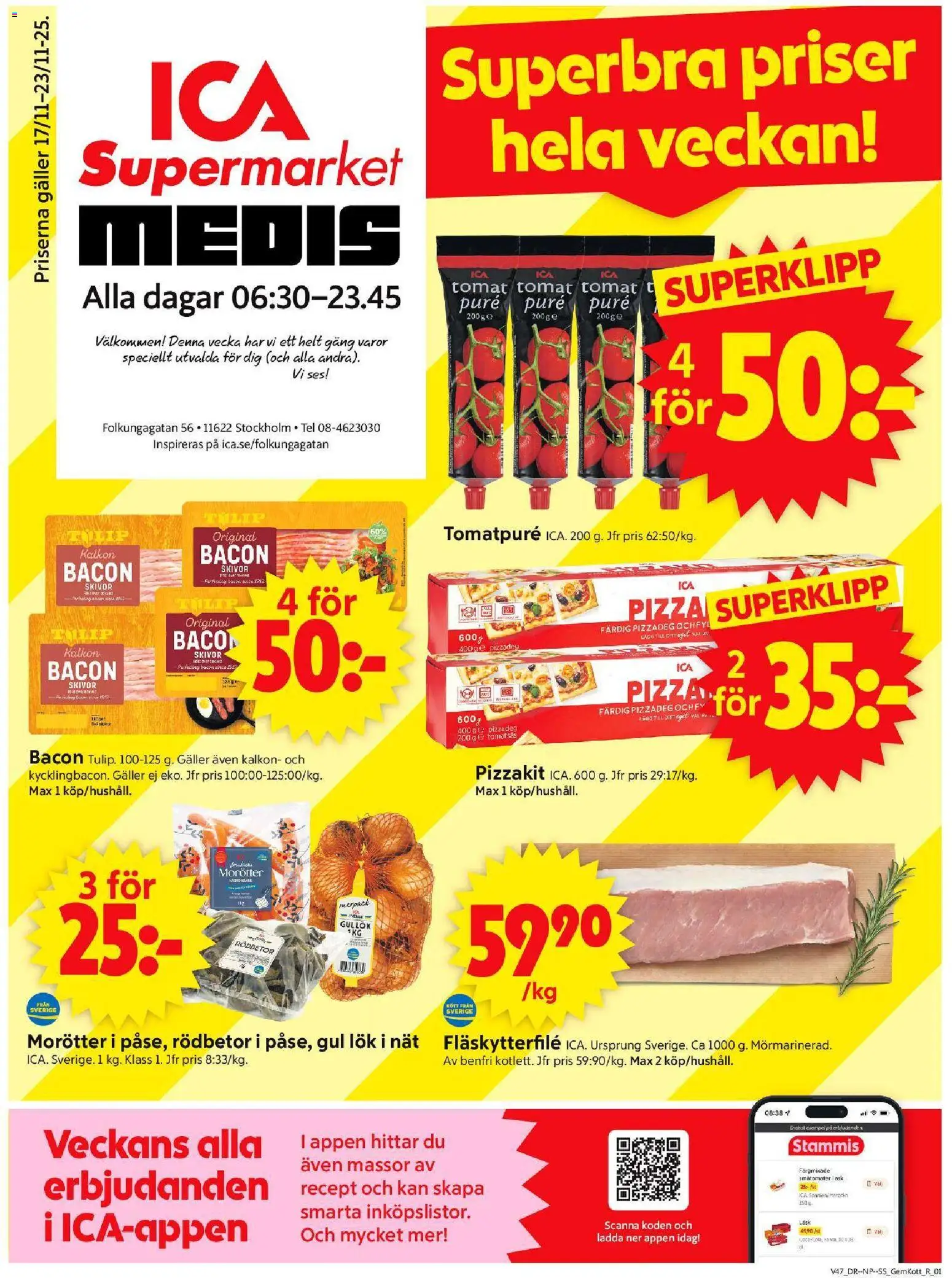 Förhandsgranska reklamblad Stockholm från butik ICA Supermarket gäller från 17/11/2025