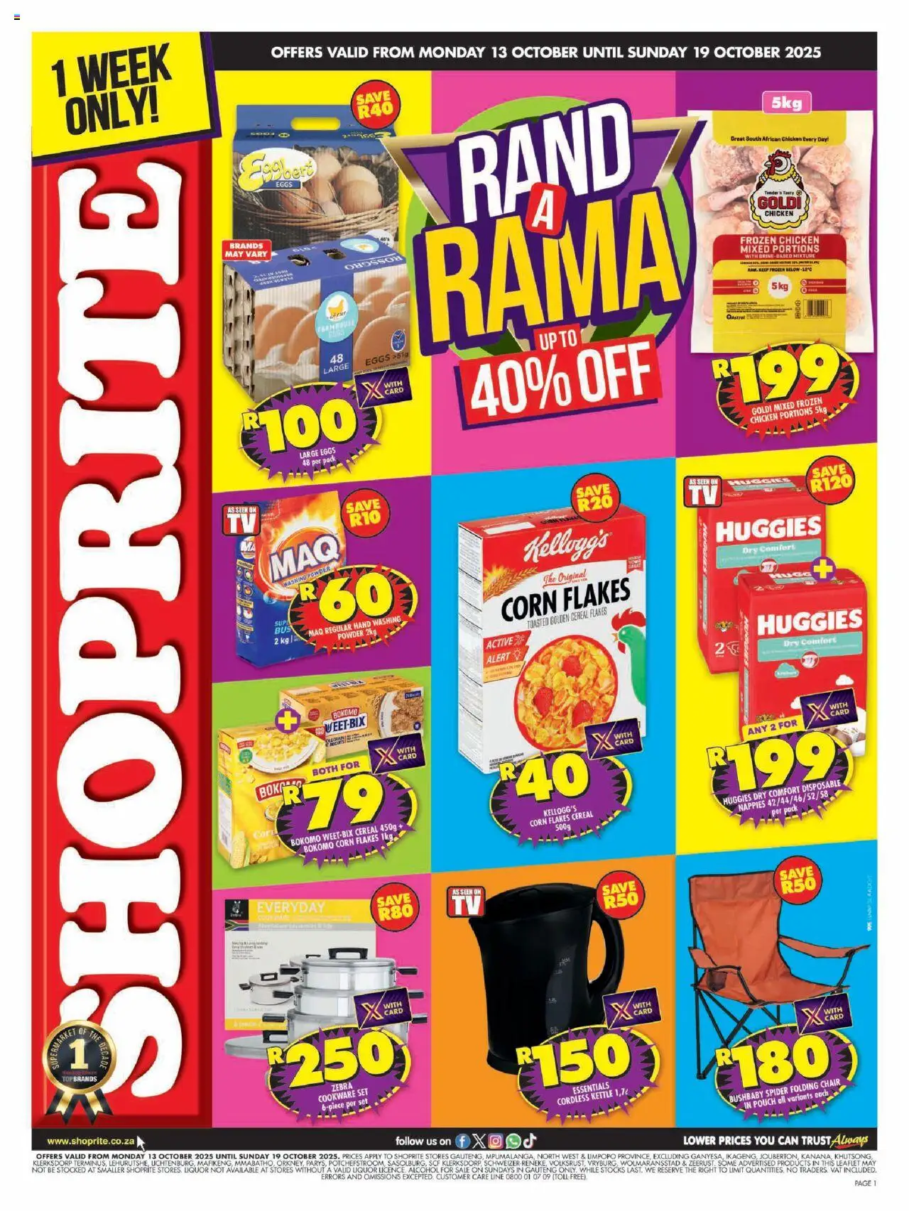 Shoprite Gauteng - Rand A Rama 13/10 - 19/10/2025 >> Catalogue