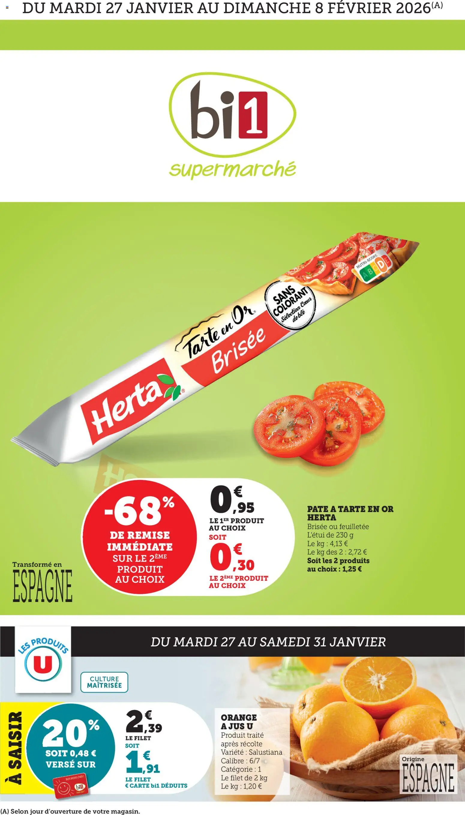 Prévisualisation de Offre de la semaine du magasin bi1 formulaire valide 27/01/2026