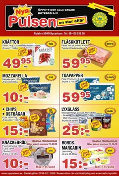 Förhandsgranska reklamblad Aktuella reklamblad Nya Pulsen från butik Nya Pulsen gäller från 27/10/2025
