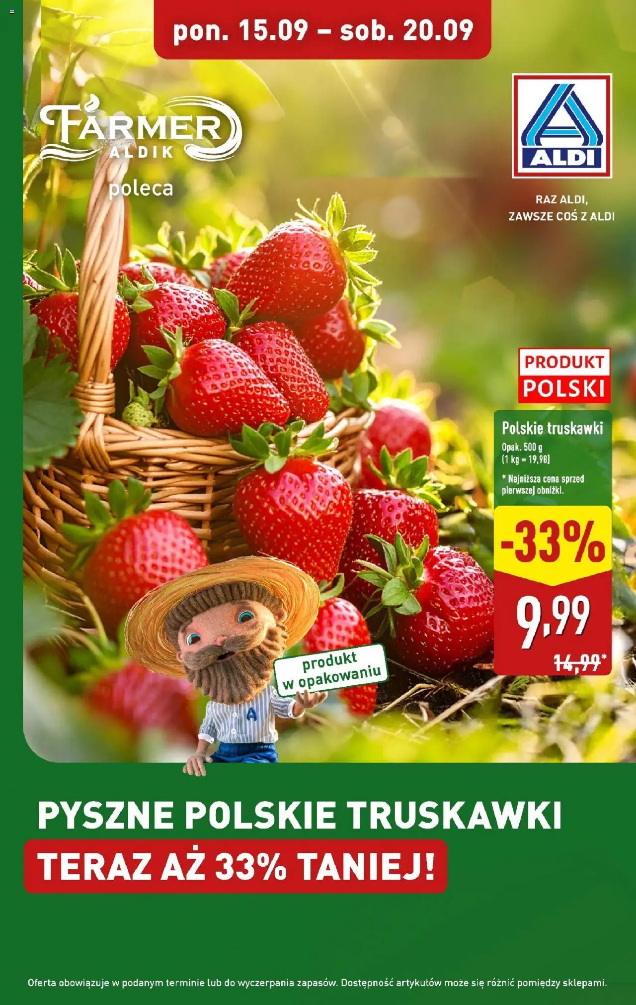 Aldi Promocja truskawki od 15.09.2025 - Nowa Gazetka - Numer strony 1