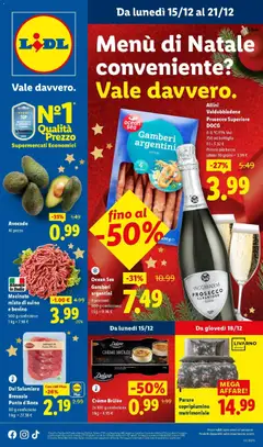 Anteprima dell'opuscolo Menù di Natale conveniente vale davvero dal negozio Lidl valido da 14/12/2025