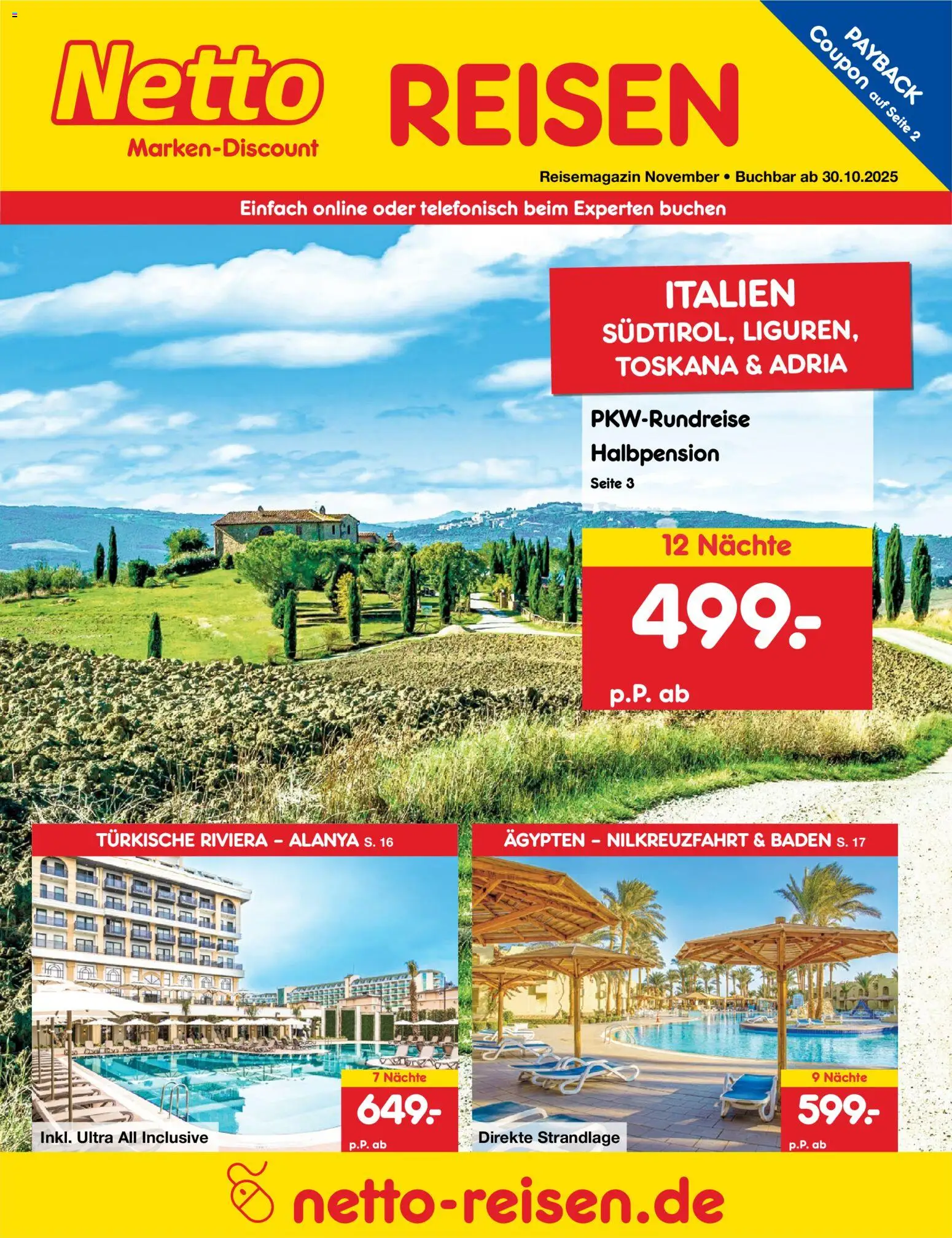 Netto Reisen Prospekt (vom 30.10.2025 - 30.11.2025)