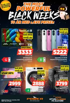 Eksempel på tilbudsavis The most powerful Black Weeks fra butik Power gyldig fra 12/11/2025
