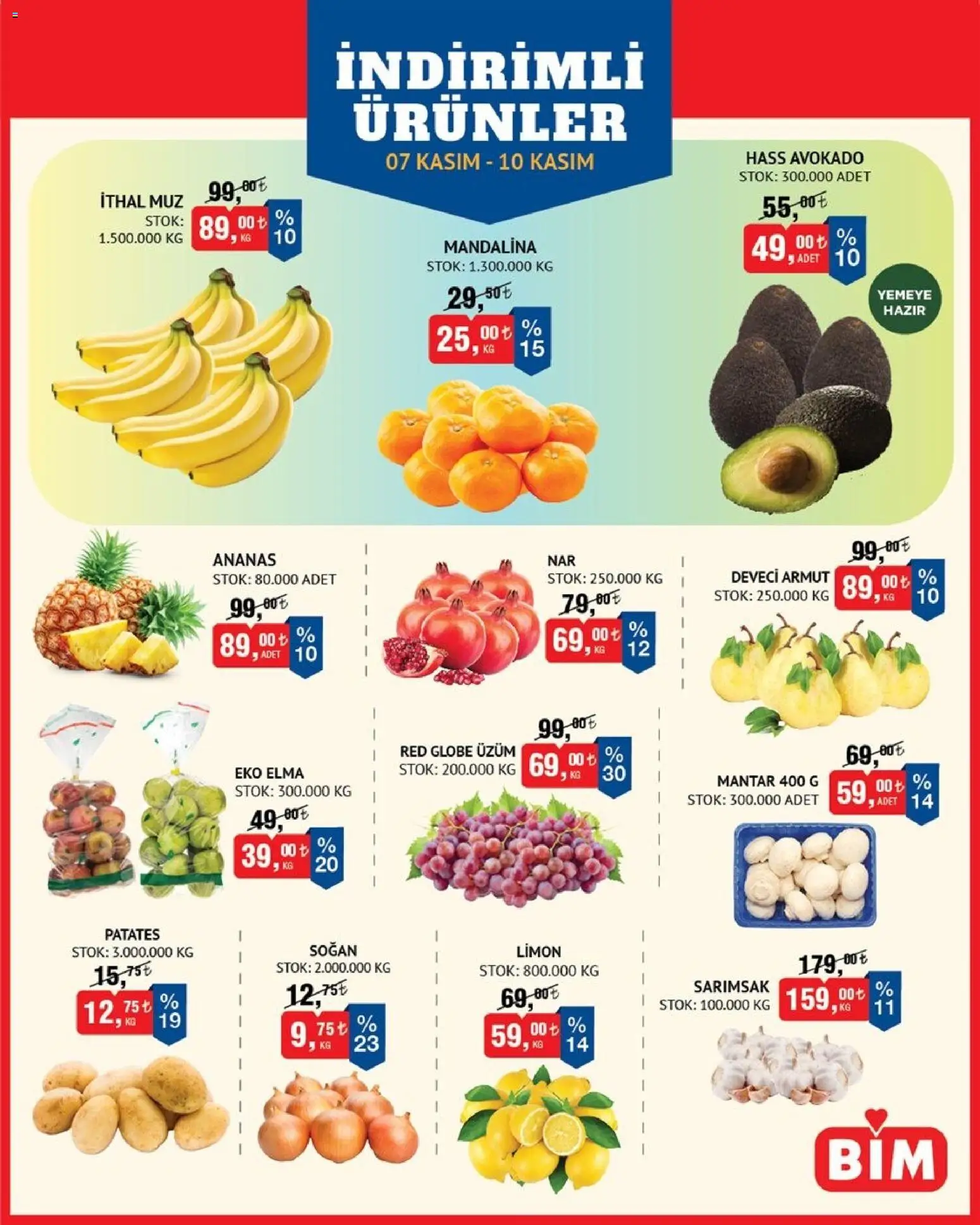 BİM Meyve Sebze 07.11.2025 - Broşürünün önizlemesi