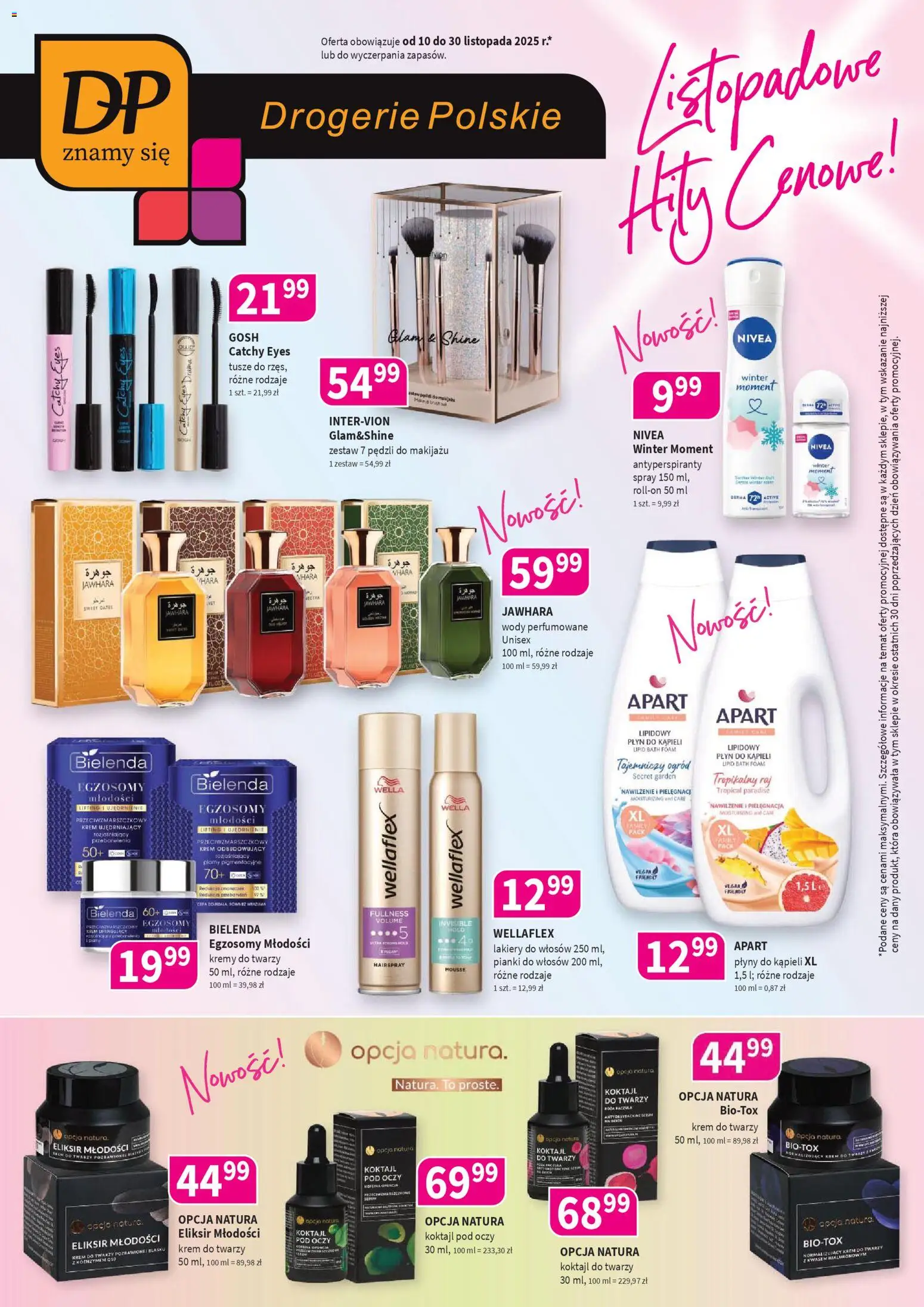Pogląd gazetki "Gazetka" ze sklepu Drogerie Polskie ważnej od 10.11.2025 - Bielenda, Krem, Krem do twarzy, Koktajl, Pianki, Płyn do kąpieli, Lakiery