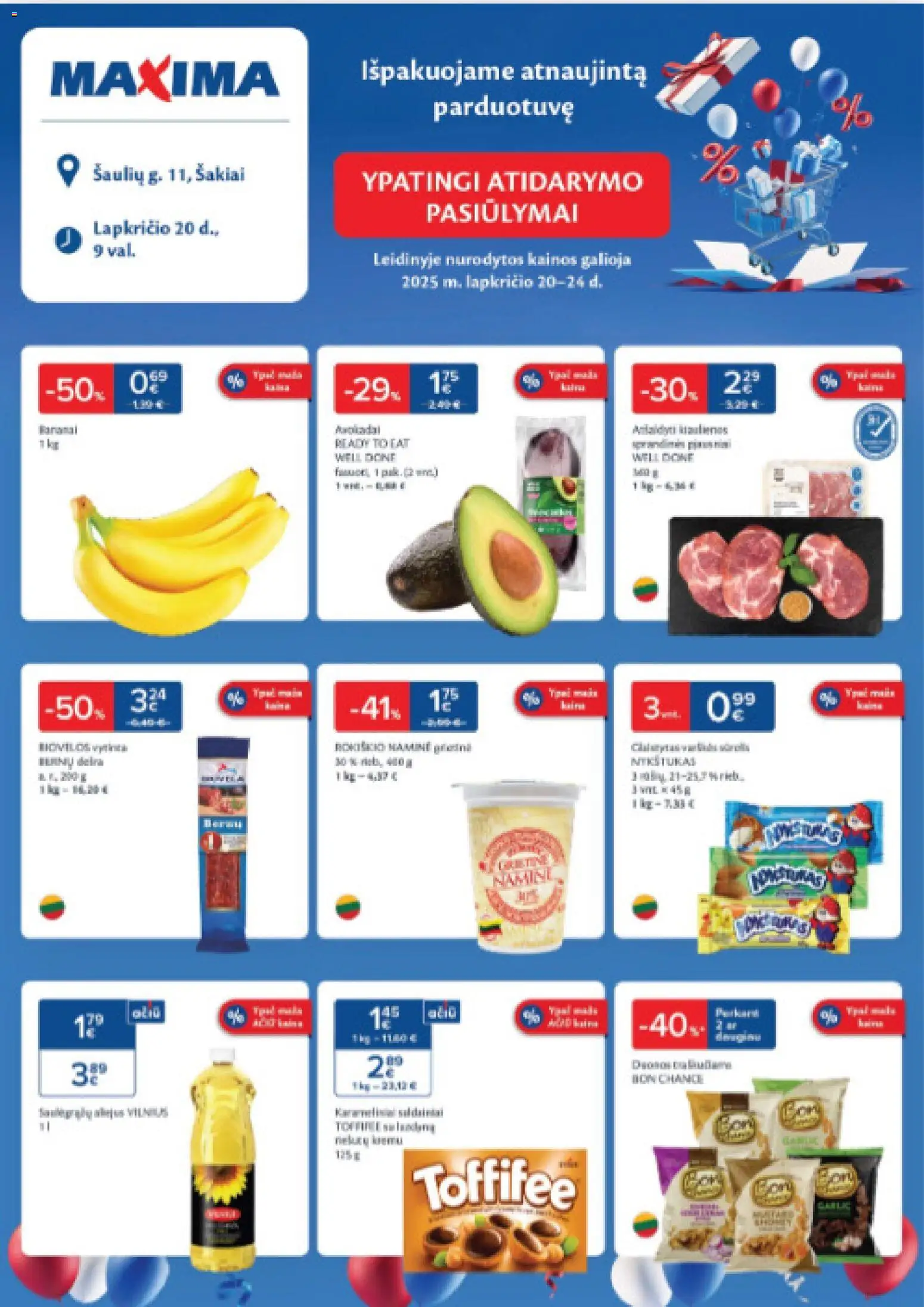 MAXIMA parduotuvės leidinio Ypatingi atidarymo pasiūlymai, Šaulių g.11 galiojančio nuo 2025.11.20 peržiūra