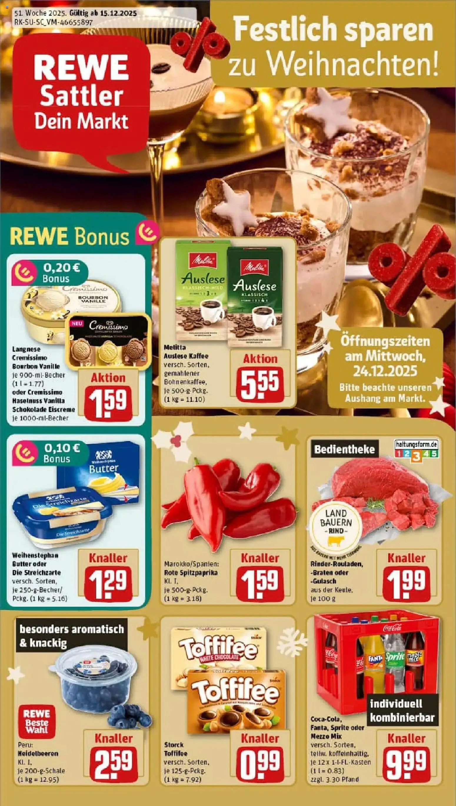Vorschau von dem Prospekt des Geschäftes Rewe, gültig ab dem 15.12.2025