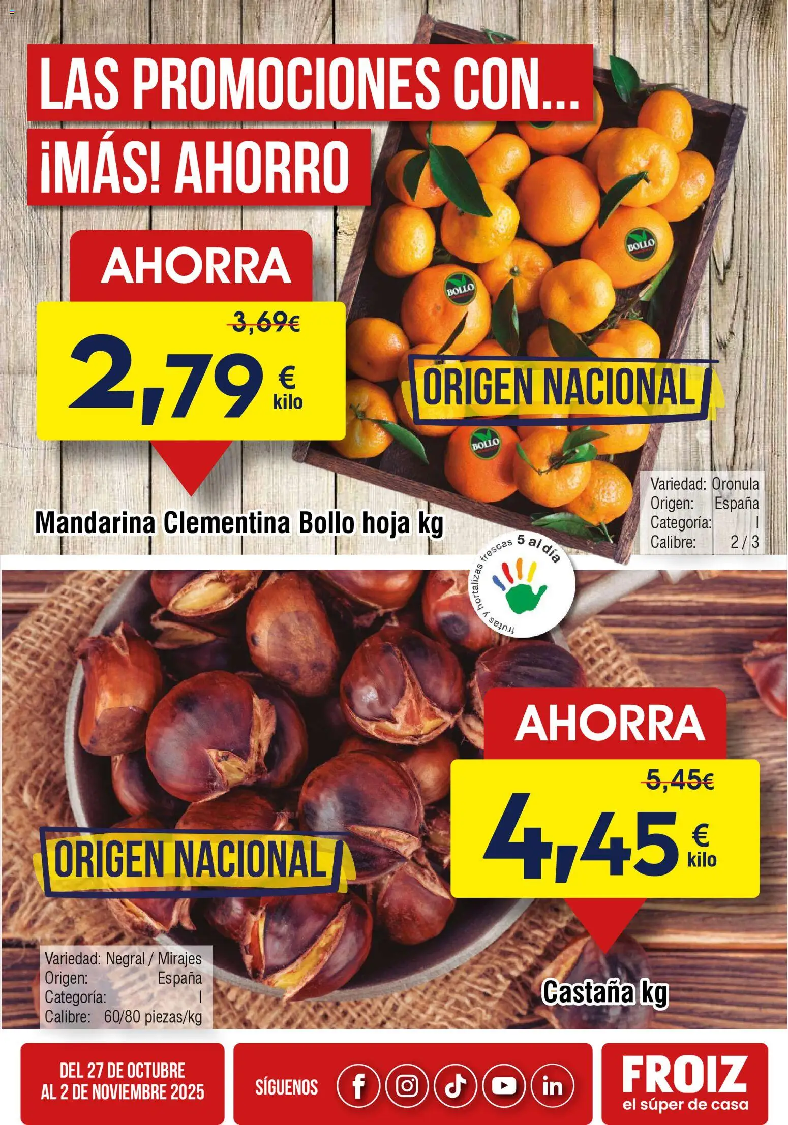 Froiz Oferta semanal > 27/10 - 02/11/2025 > Ofertas