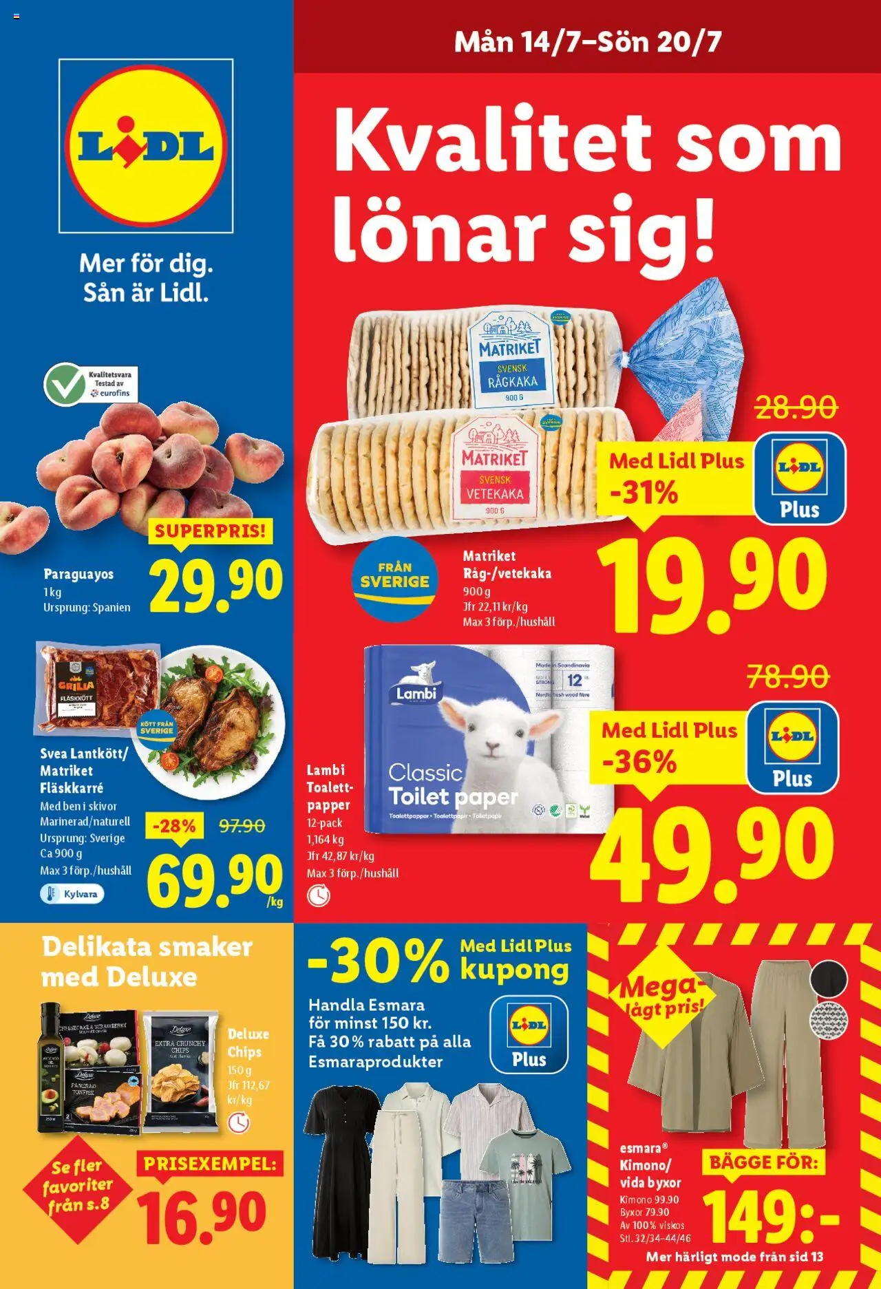 Aktuella reklamblad Lidl är giltig 14/07 2025 > Veckans Erbjudanden gäller från 14/07/2025 till 20/07/2025 sidnummer 1
