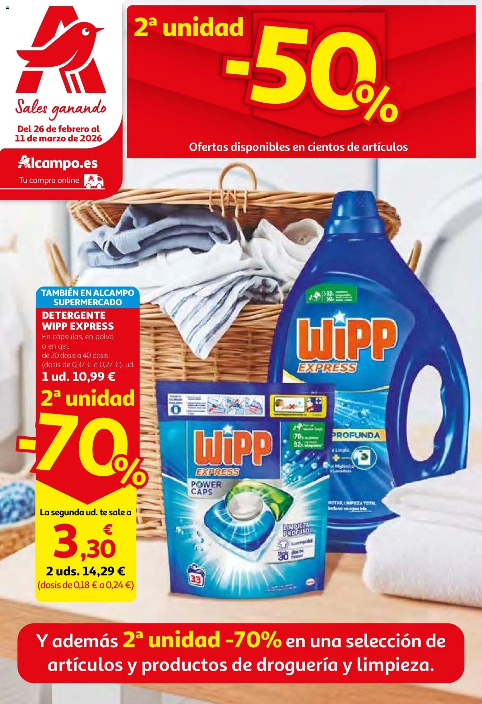 Vista previa del folleto de la tienda Alcampo válido desde el 26/02/2026 - Té, Detergente, Polvo