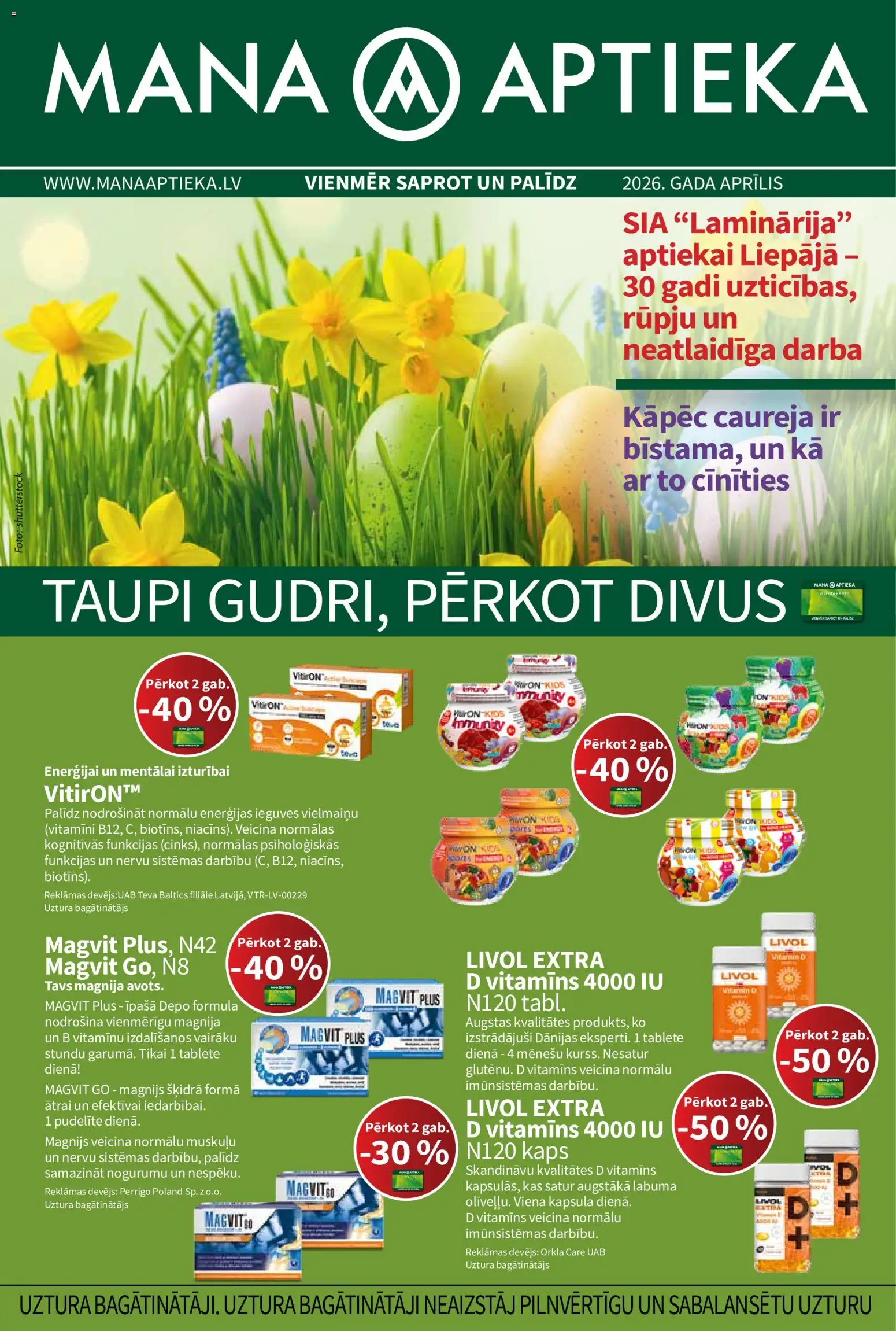 Skatīt Mana Aptieka akciju bukletu, derīgs no 01.04.2026.
