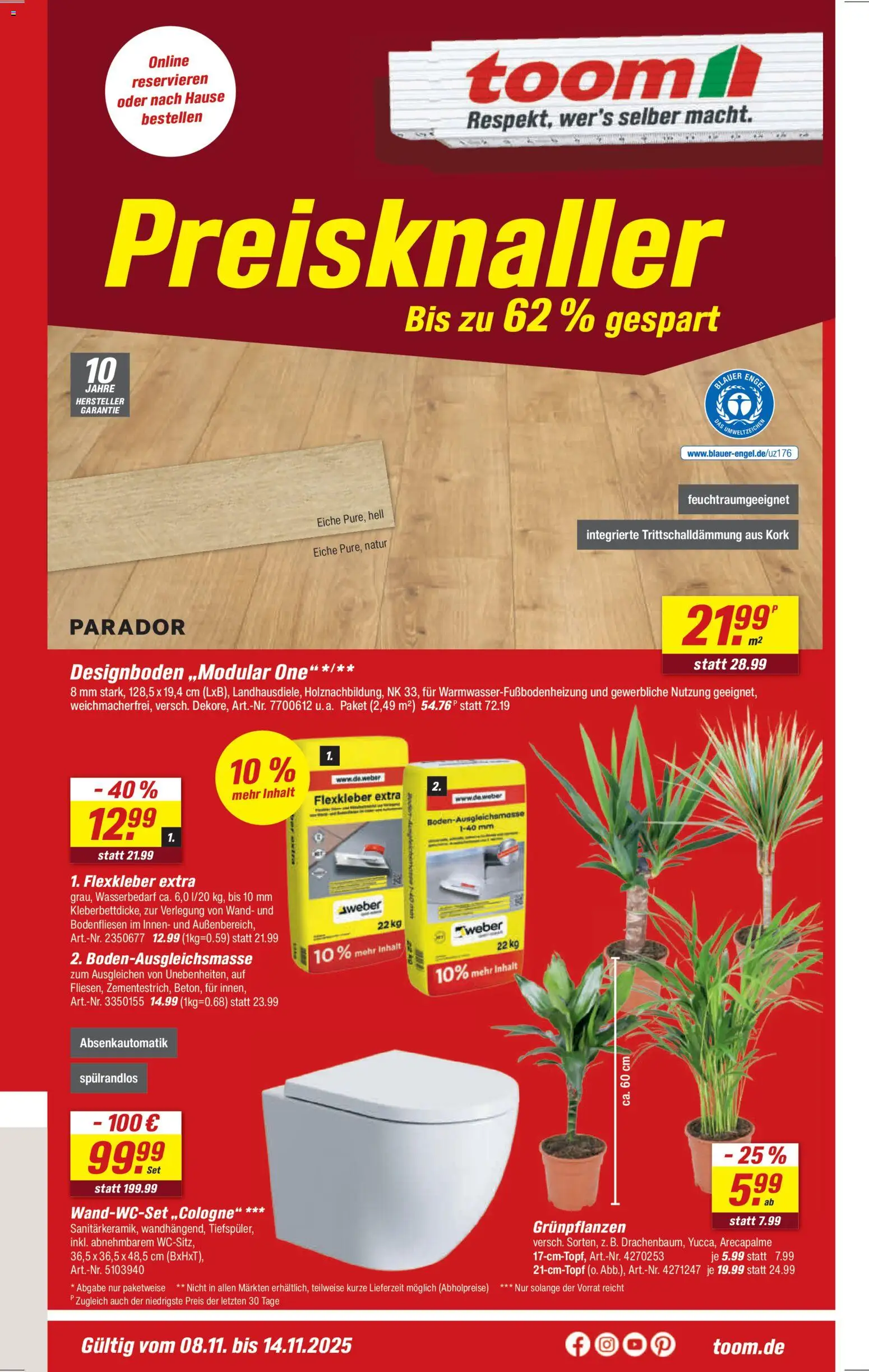 Vorschau von dem Prospekt des Geschäftes Toom Baumarkt, gültig ab dem 08.11.2025