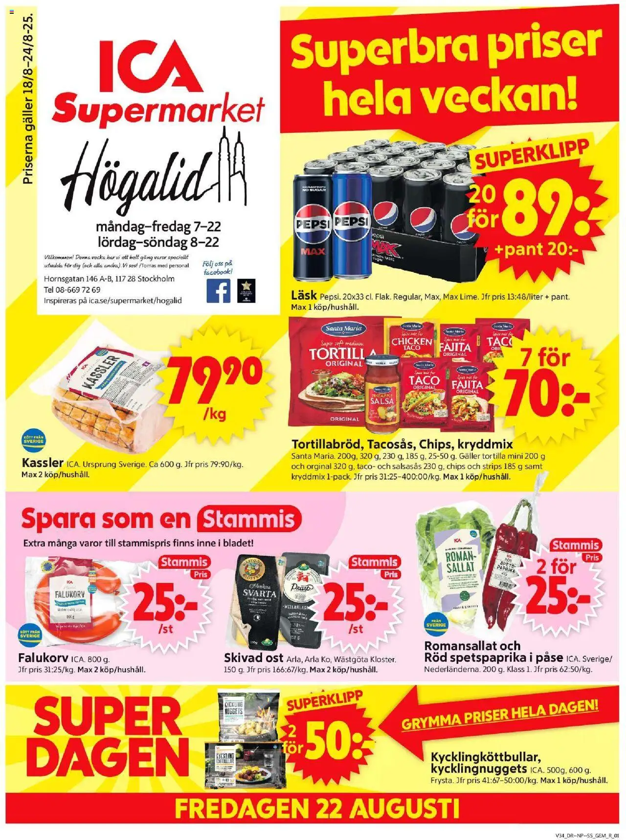 Stockholm är giltig 18/08 2025 > Veckans Erbjudanden gäller från 18/08/2025 till 24/08/2025 sidnummer 1