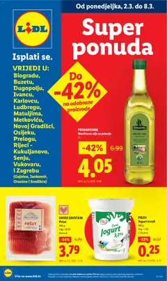 Pregled letka Super ponuda trgovine Lidl vrijedi od 02.03.2026