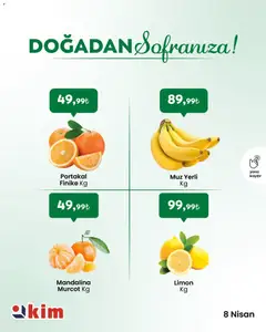 Kim Market Kim Market - Sebze ve meyve 08.04.2026 - Broşürünün önizlemesi