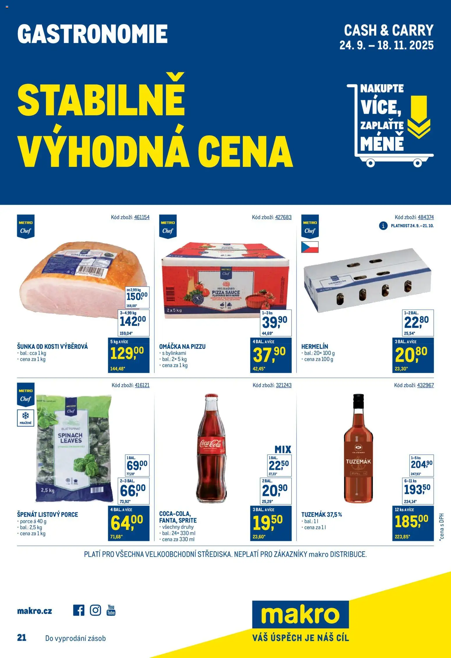  Makro Leták - Stabilně výhodná cena – gastronomie od 24.09.2025 - Akce Makro