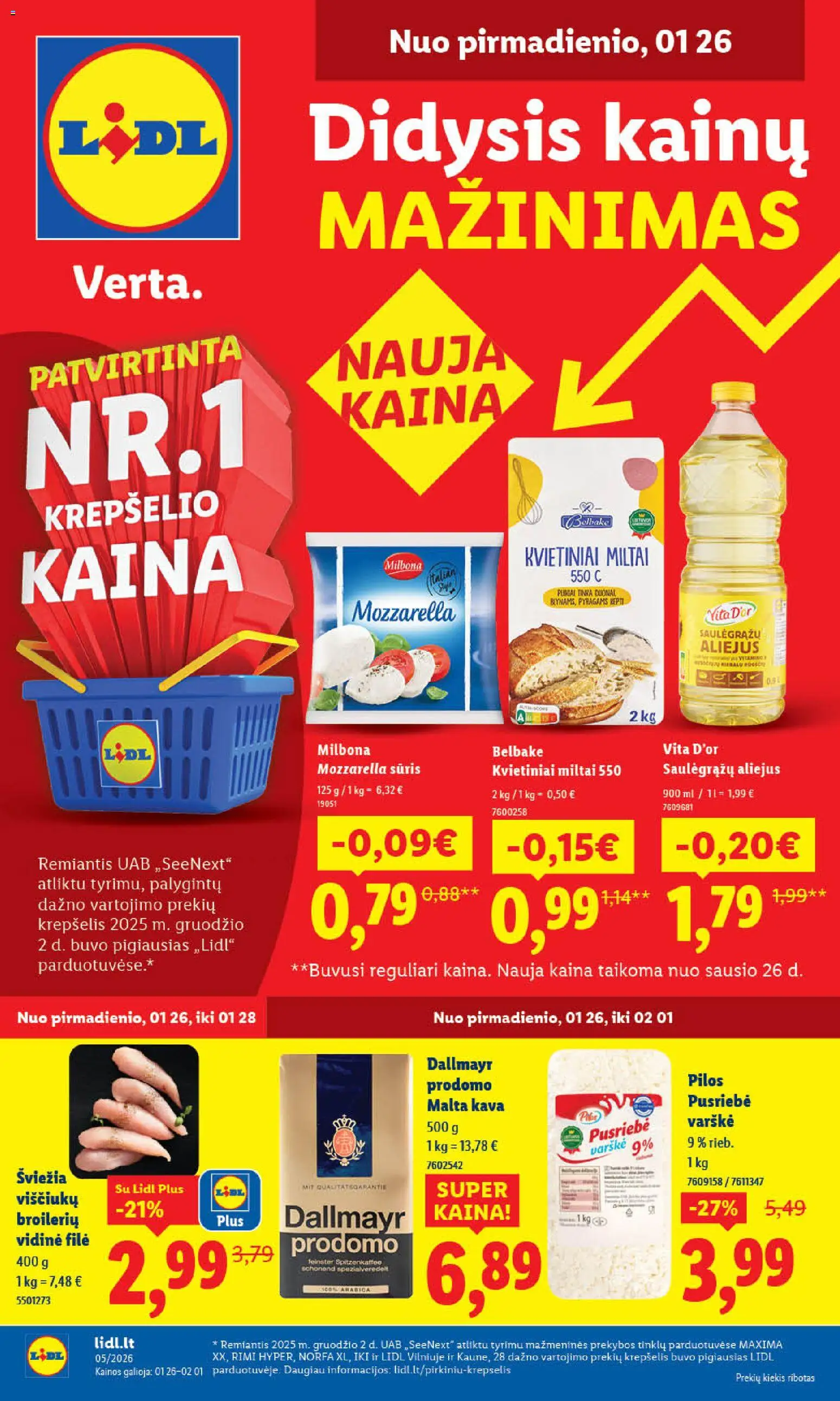 LIDL parduotuvės leidinio Leidinys galiojančio nuo 2026.01.26 peržiūra