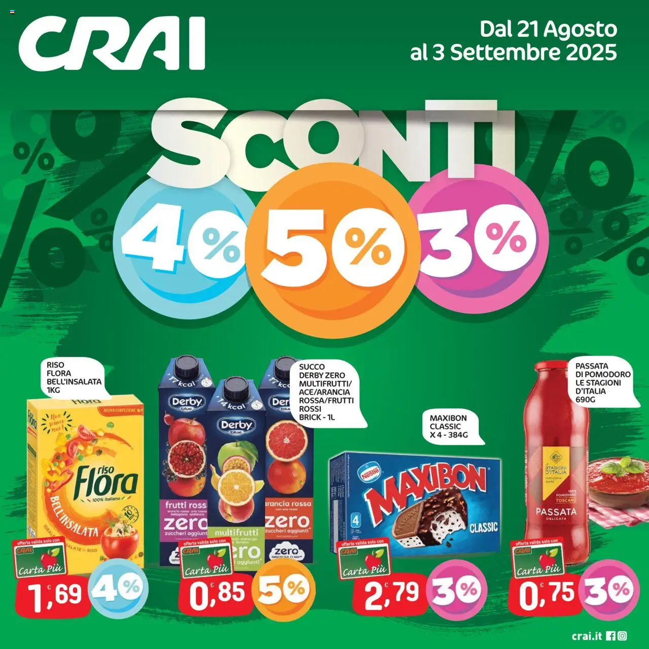 Volantino CRAI valido da 21/08/2025 numero di pagina 1