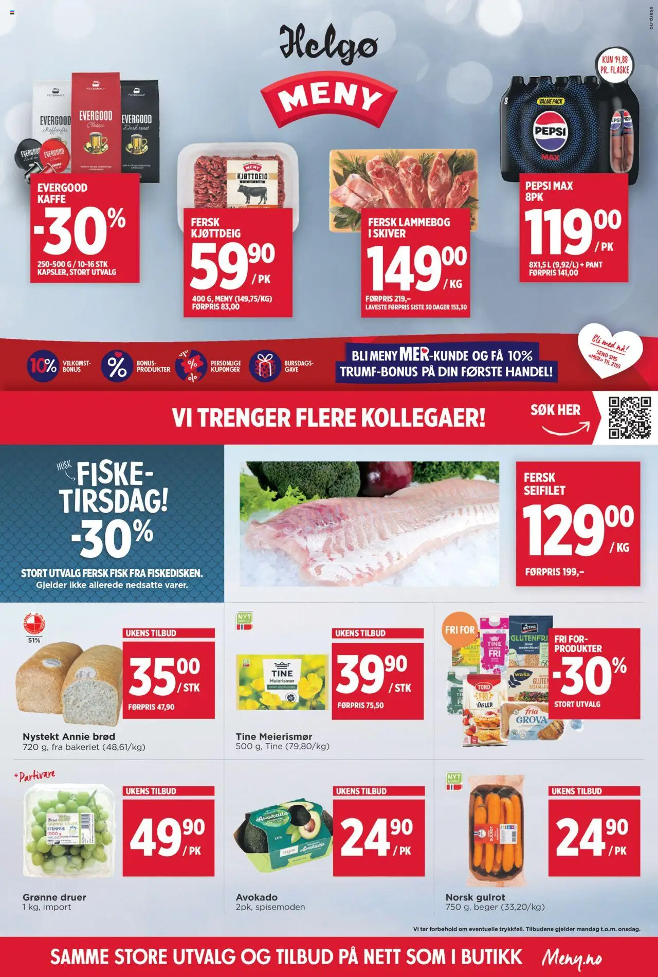 Kundeavis Helgø Meny gyldig fra 13/10/2025 - Sidenummer 1