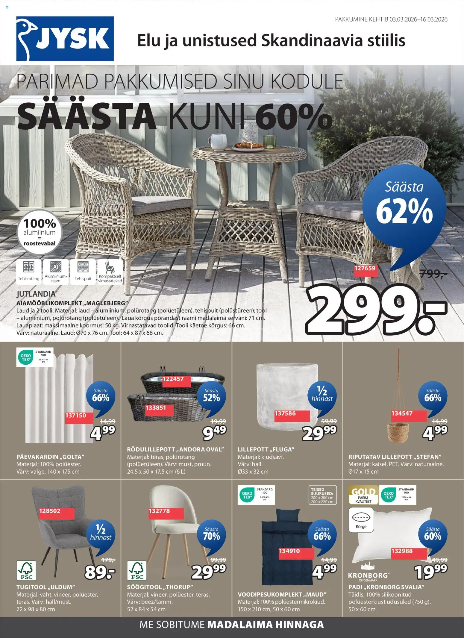 JYSK kliendilehe eelvaade alates 03.03.2026