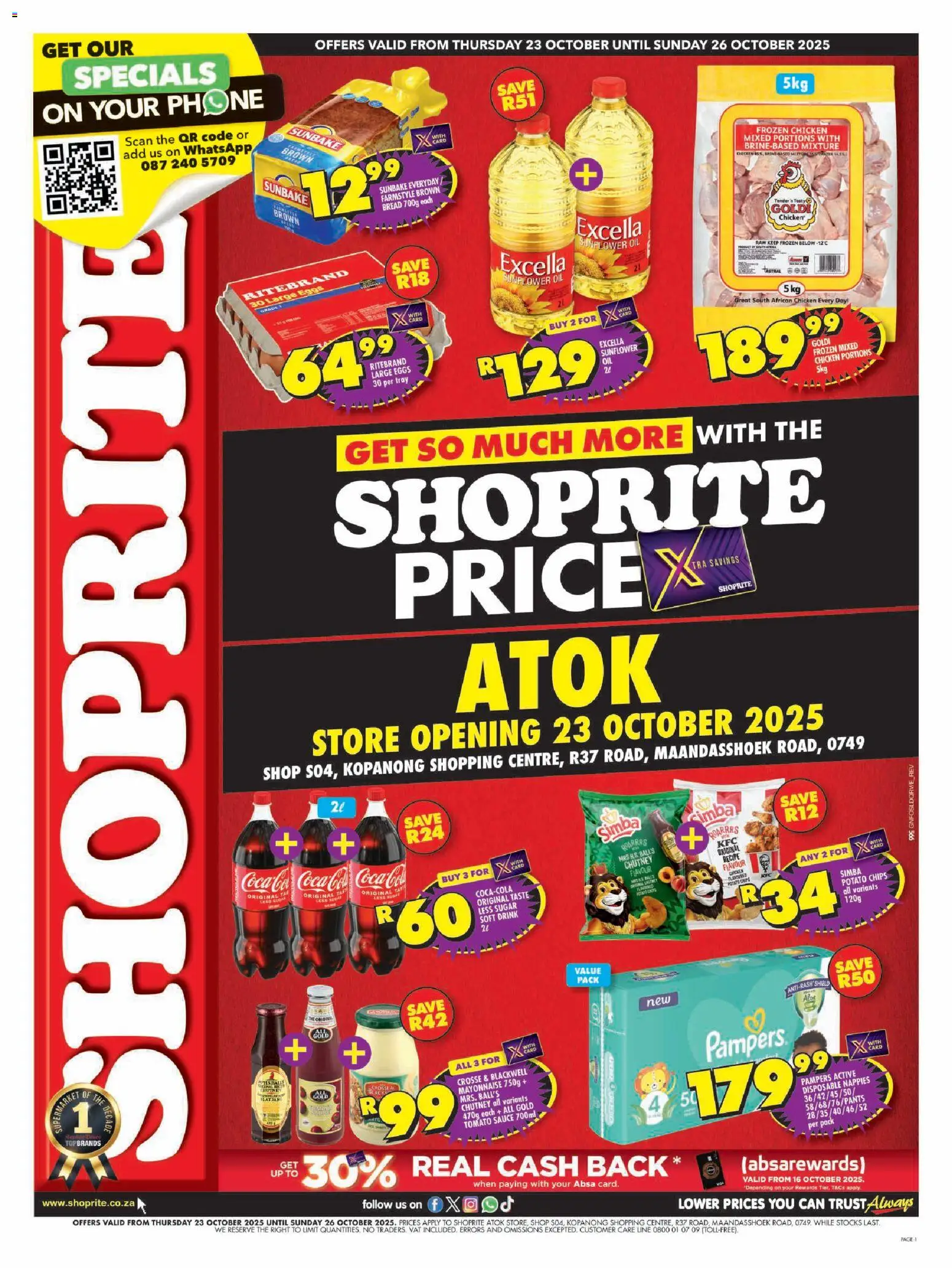 Shoprite Gauteng - Shoprite Price Store Opening Atok 23/10 - 26/10/2025 >> Catalogue