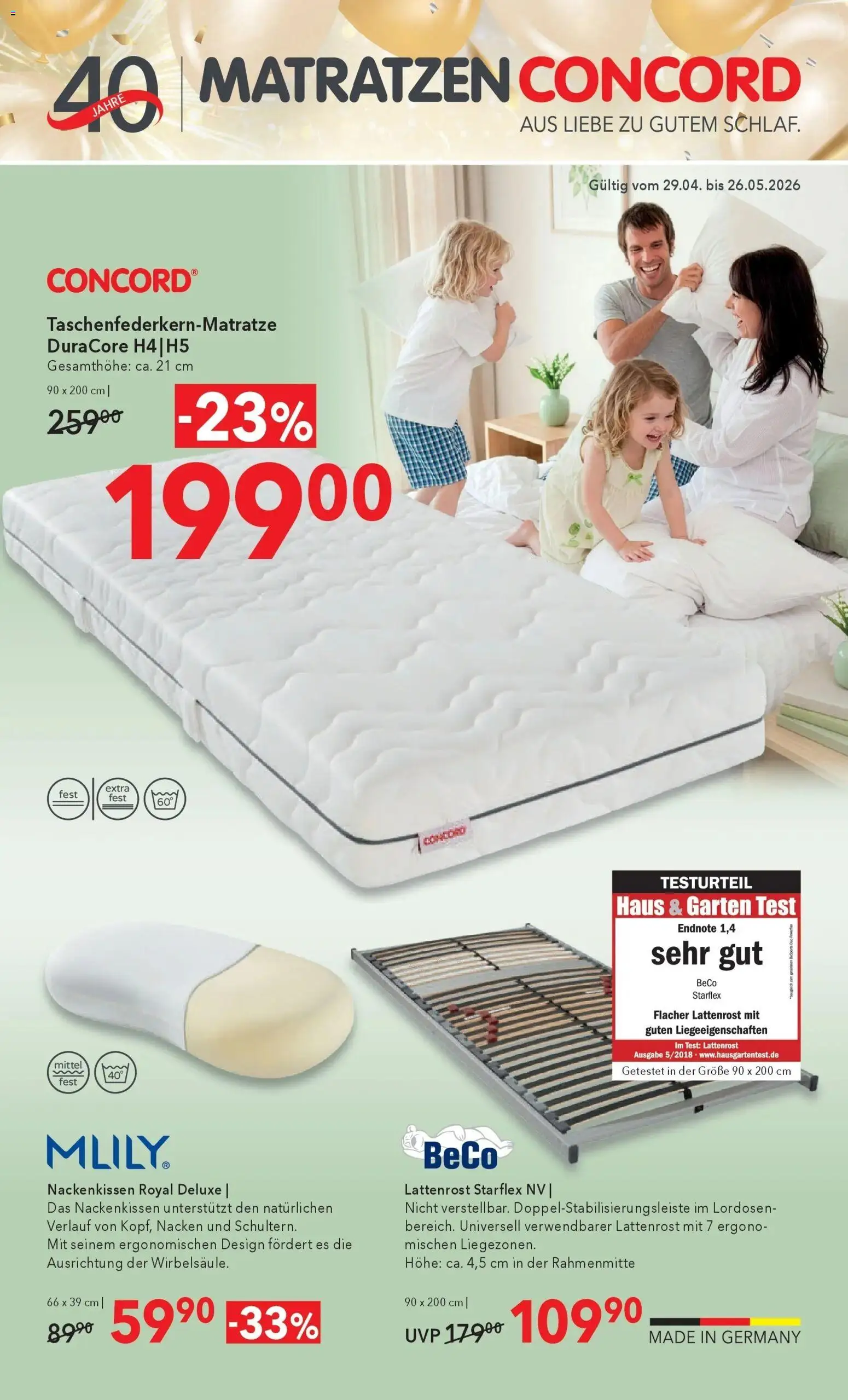 Vorschau der Angebote: Matratzen Concord Matratzen Concord Wien gültig ab 29.04.2026