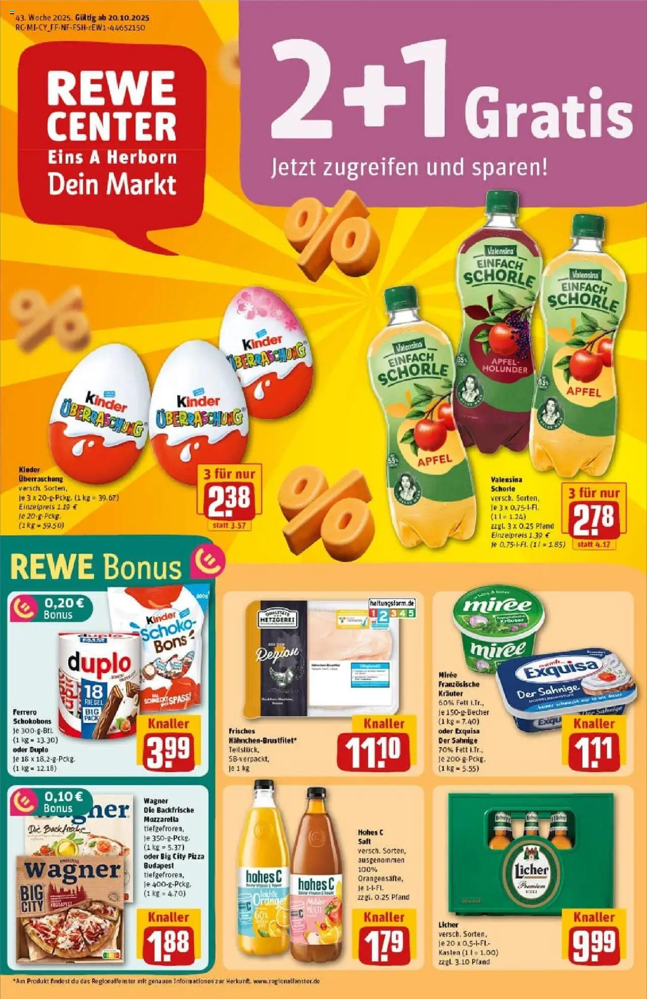 REWE Prospekt ab 19.10.2025 nächste Woche - Prospekt Herborn	