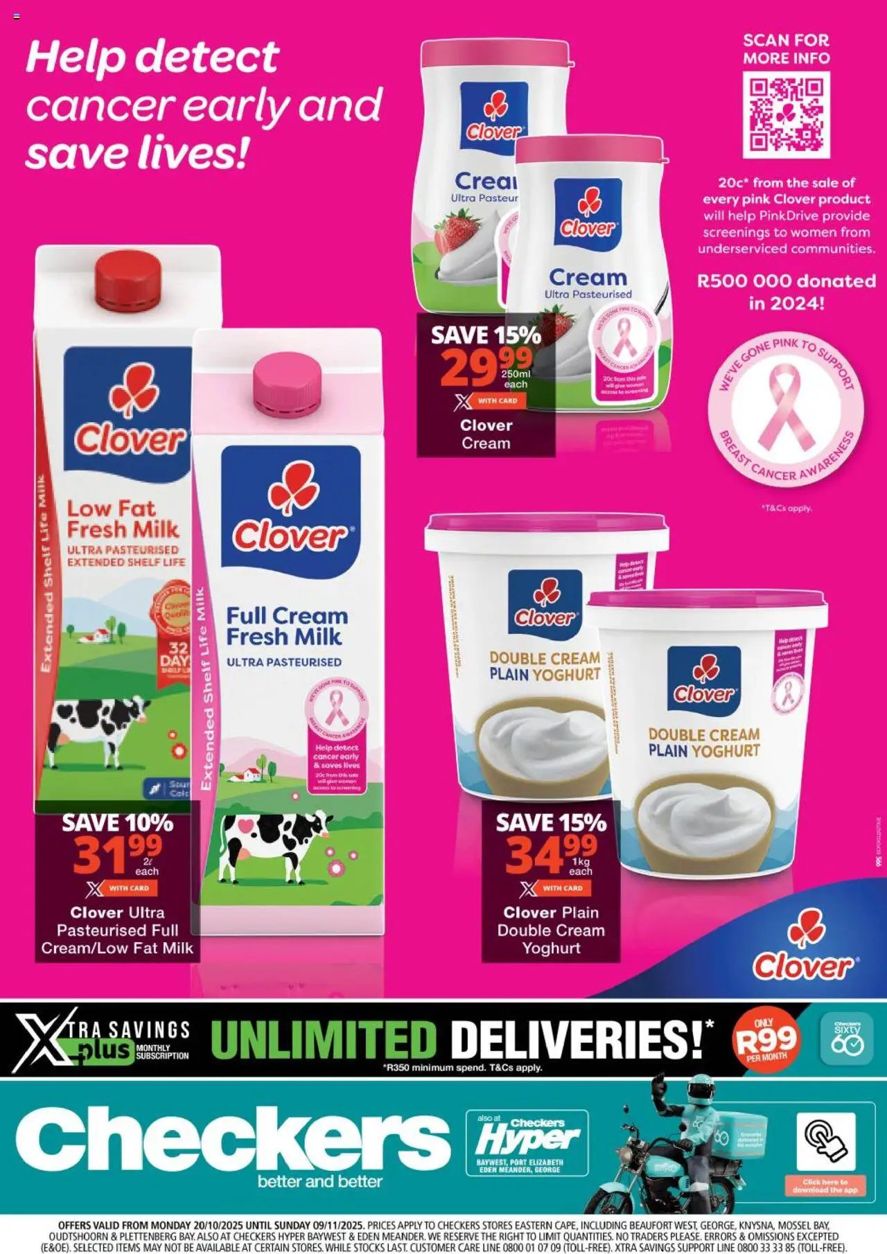 Preview of Checkers flyer valid from 20/10/2025 - Milk, Shelf, Cream, Yoghurt