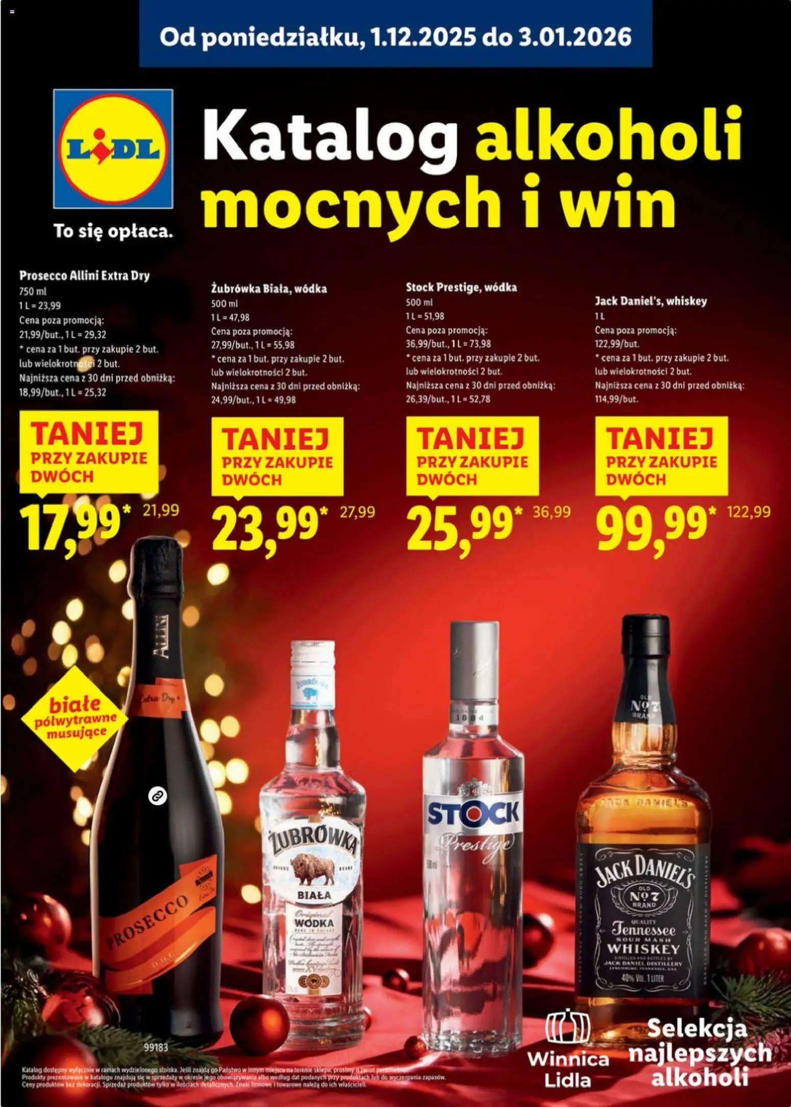 Pogląd gazetki "Katalog alkoholi mocnych i win" ze sklepu Lidl ważnej od 01.12.2025