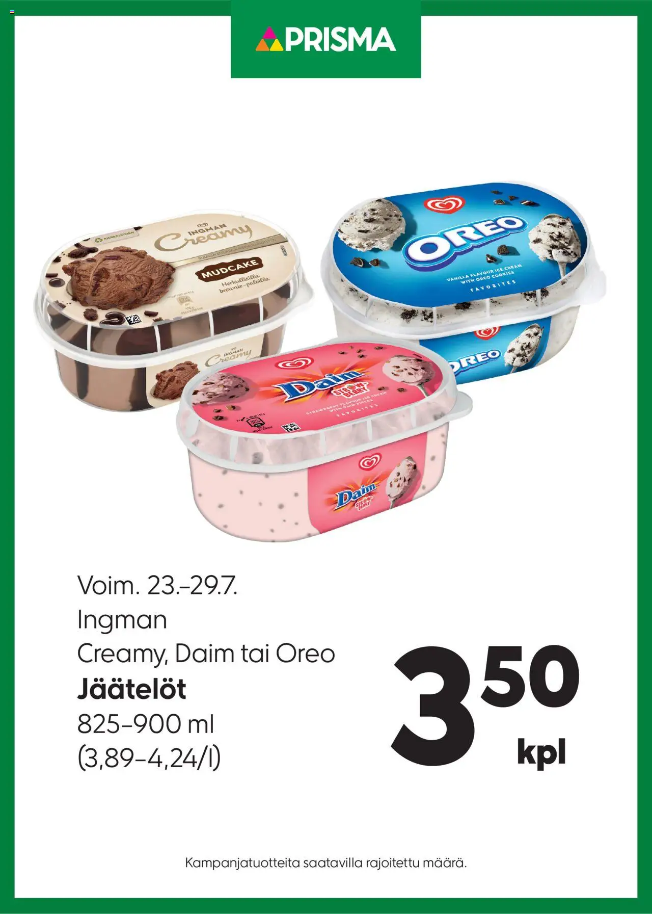 Prisma-kaupan Tarjoukset Ingman jäätelöt voimassa 23/07/2025 - Sivulla 1