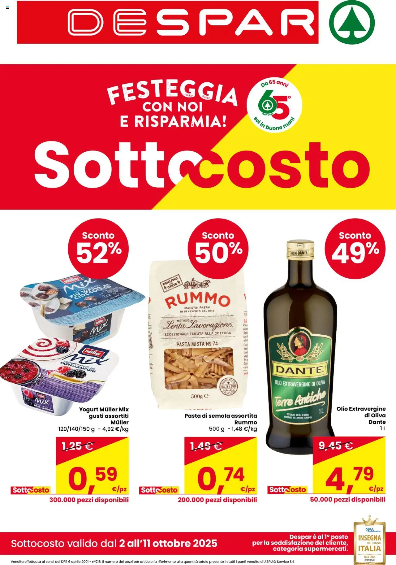 Volantino Despar valido da 02/10/2025 numero di pagina 1