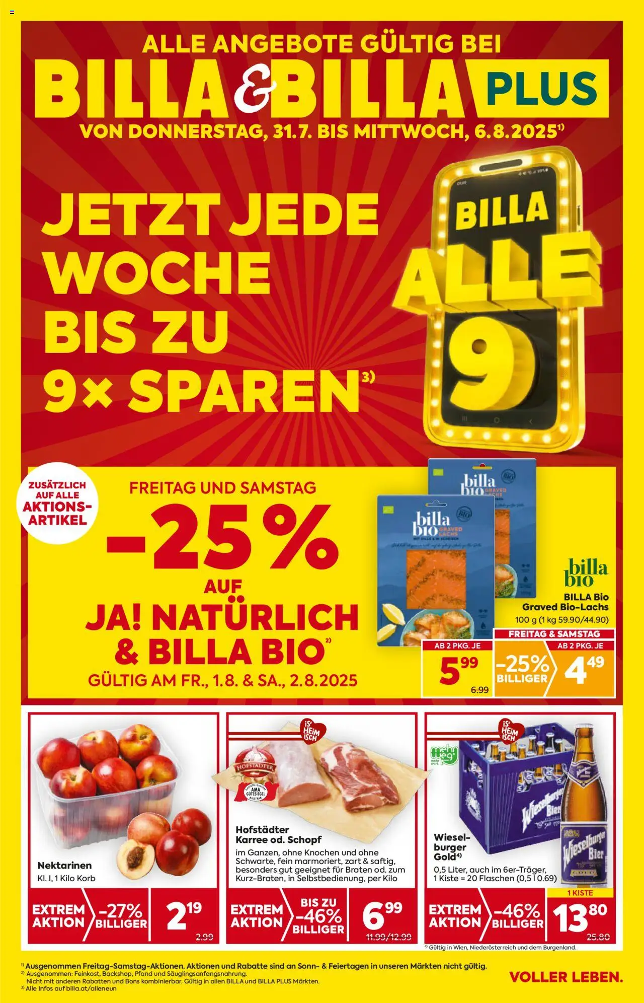 Billa AT aktuális szórólap, érvényes 2025.07.31.-től - 1 oldal