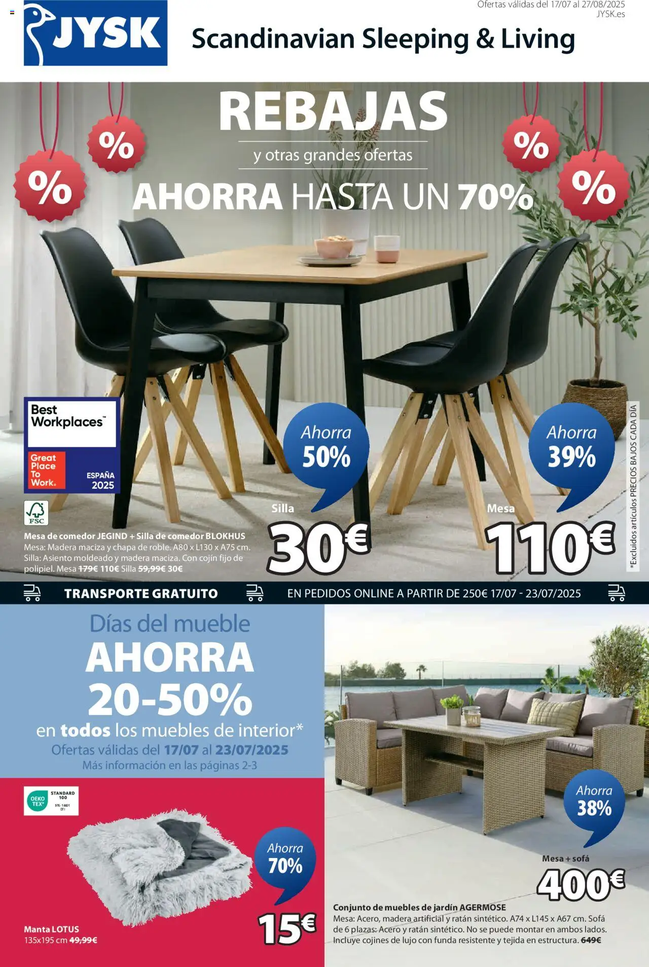 JYSK Summer Sale > 17/07 - 27/08/2025 > Ofertas