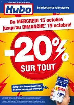 Prévisualisation de Publicité du magasin Hubo formulaire valide 15/10/2025
